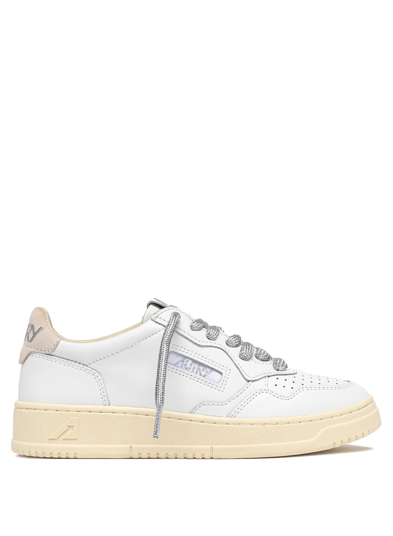 Autry Sneakers Medalist 01 Low Leather Lurex Silver SW02