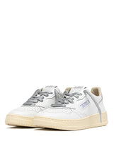 Charger l&#39;image dans la galerie, Autry Sneakers Medalist 01 Low Leather Lurex Silver SW02