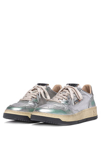 Autry Sneakers Medalist 01 Low Super Vintage Leather Silver MH01