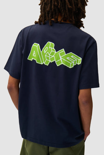 Arte T-Shirt Blocks Print Navy