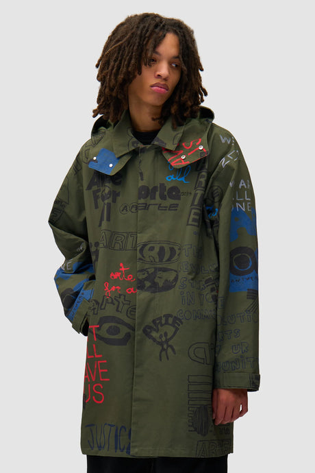Arte Parka Art Saves Dark Green