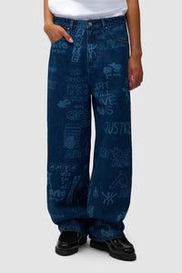 Arte Pantalon Graffiti Allover Bleach