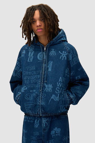Arte Veste Graffiti Allover Bleach