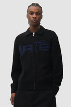 Charger l'image dans la galerie, Arte Pull Cardigan Stencil Zip Black