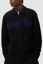 Charger l'image dans la galerie, Arte Pull Cardigan Stencil Zip Black