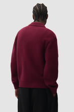 Charger l'image dans la galerie, Arte Pull Cardigan Stencil Zip Bordeaux
