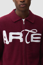 Charger l'image dans la galerie, Arte Pull Cardigan Stencil Zip Bordeaux