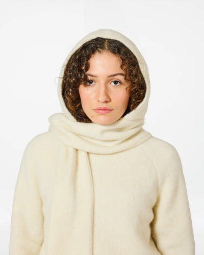 Homecore Capauche Baby Hood en Laine Cream
