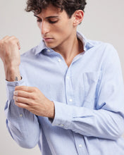 Charger l&#39;image dans la galerie, Hartord Chemise Paul en Flanelle de Coton Bleu