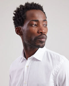 Hartord Chemise Sammy en Piqué de Coton Blanc