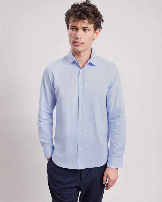 Hartord Chemise Sammy en Piqué de Coton Bleu