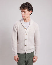 Charger l&#39;image dans la galerie, Hartford Pull Cardigan Shawl en Laine Ecru