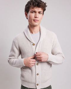 Hartford Pull Cardigan Shawl en Laine Ecru