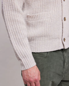 Hartford Pull Cardigan Shawl en Laine Ecru