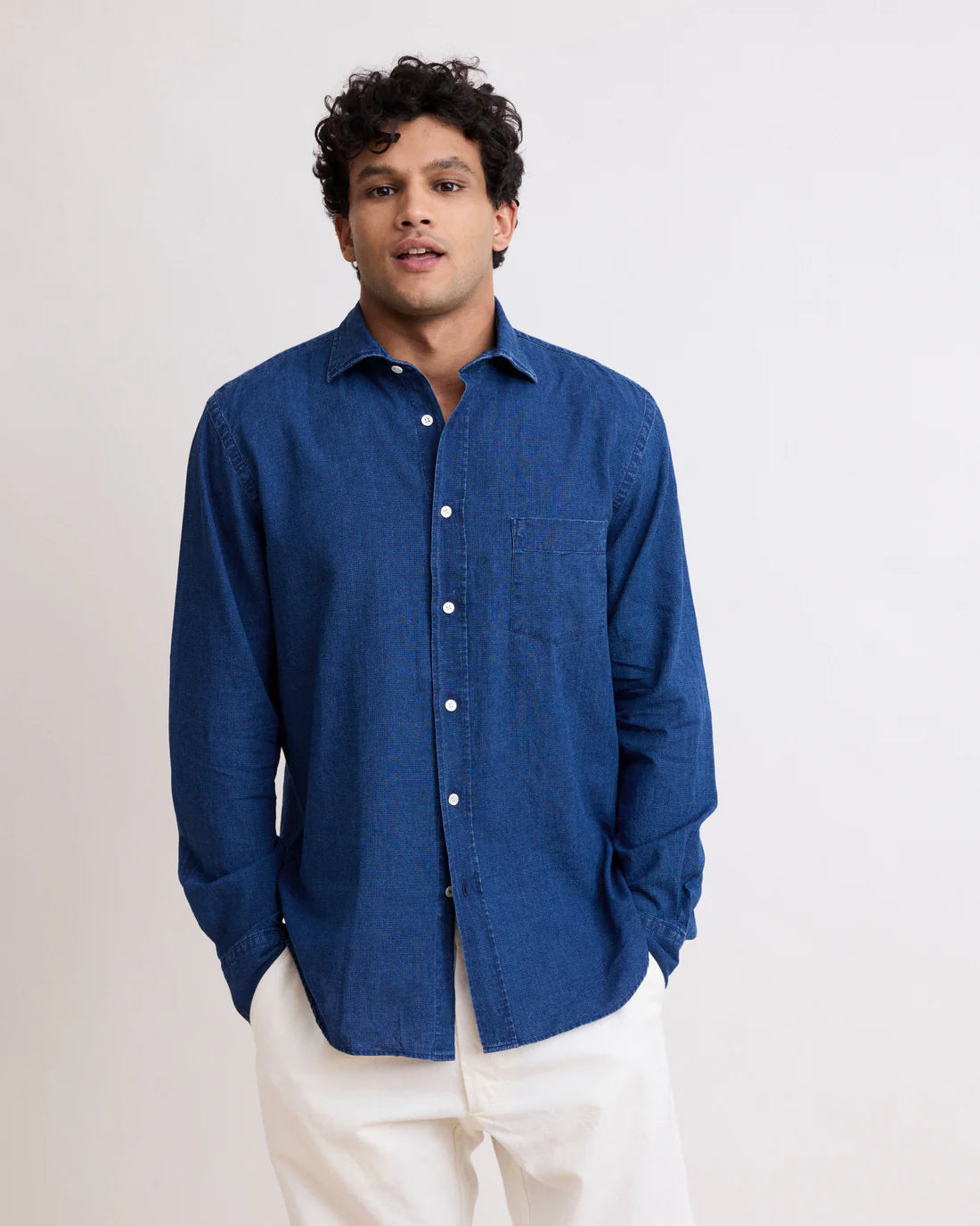 Hartord Chemise Paul en Lin Coton Indigo