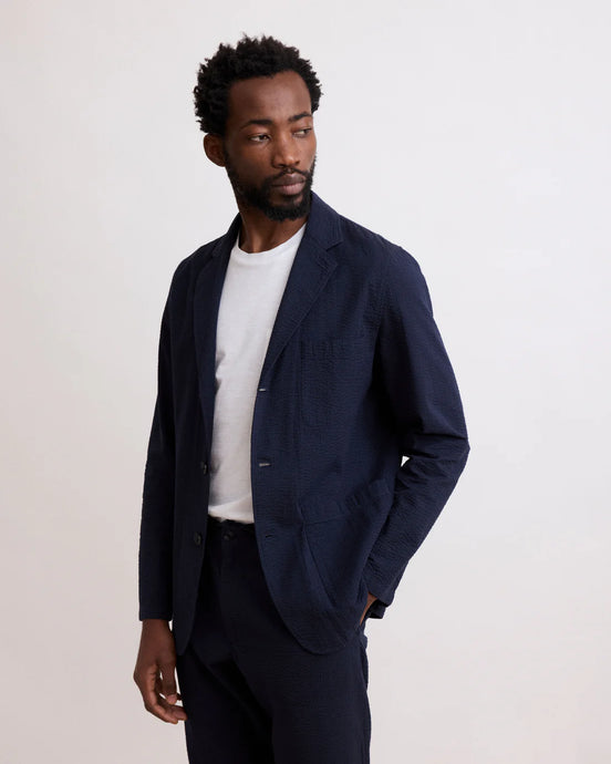Hartford Veste Jobby en Seersucker Navy