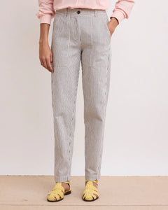 Hartford Pantalon Pastora en Twill White Blue