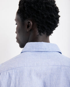 Hartord Chemise Paul en Coton Brossé Bleu Indigo
