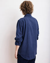 Charger l&#39;image dans la galerie, Hartord Chemise Paul en Flanelle de Coton Bleu Marine