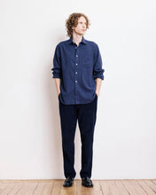 Charger l&#39;image dans la galerie, Hartord Chemise Paul en Flanelle de Coton Bleu Marine