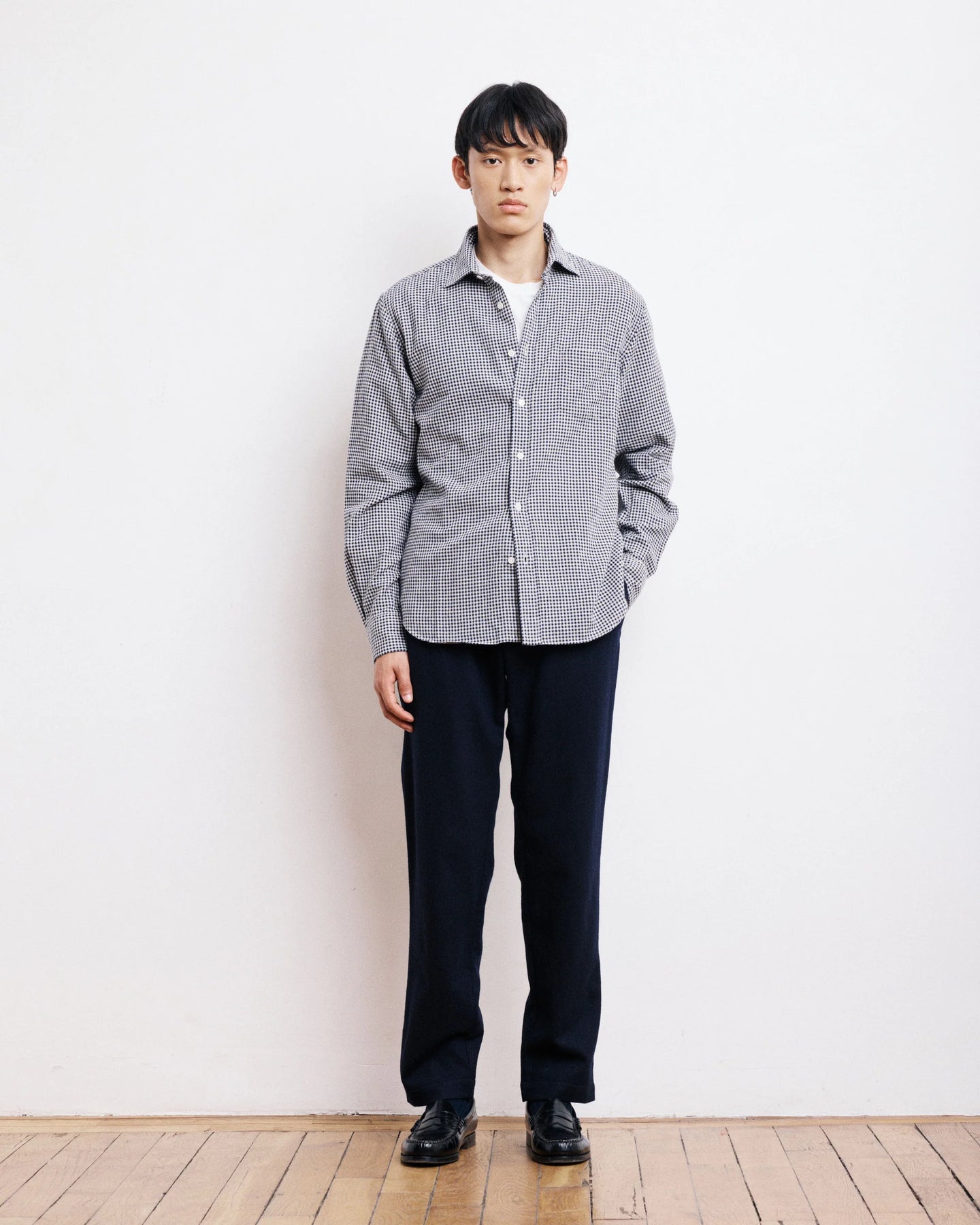 Hartord Chemise Paul en Flanelle à Carreaux Bleu Marine