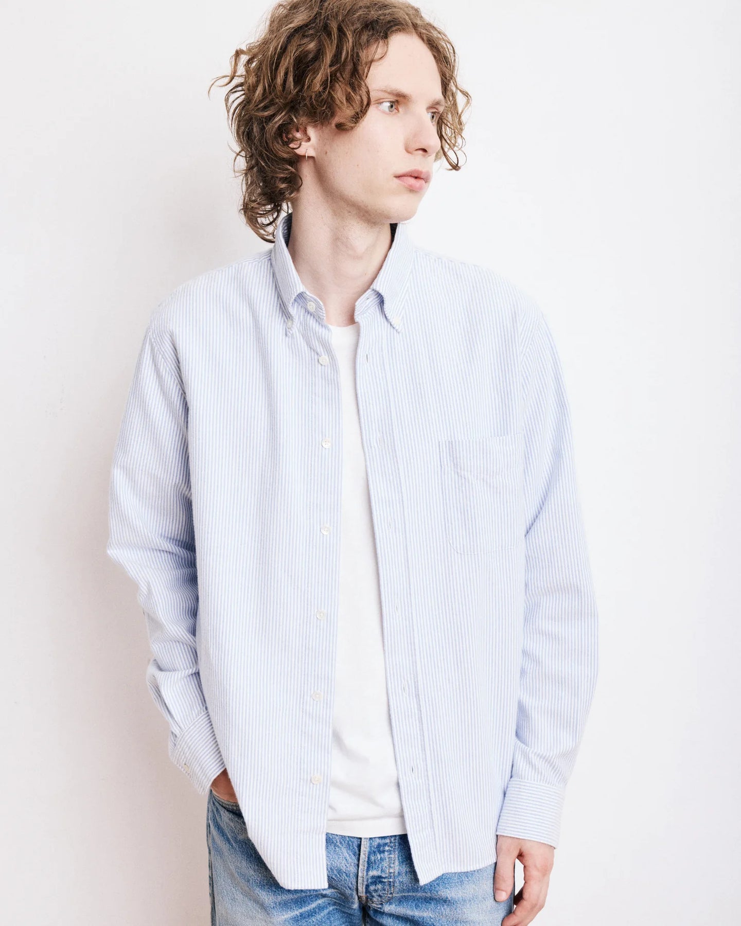 Hartord Chemise Pitt en Oxford de Coton Bleu
