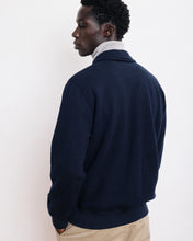 Charger l&#39;image dans la galerie, Hartford Sweatshirt Polo Zippé en Coton Laine Bleu Marine