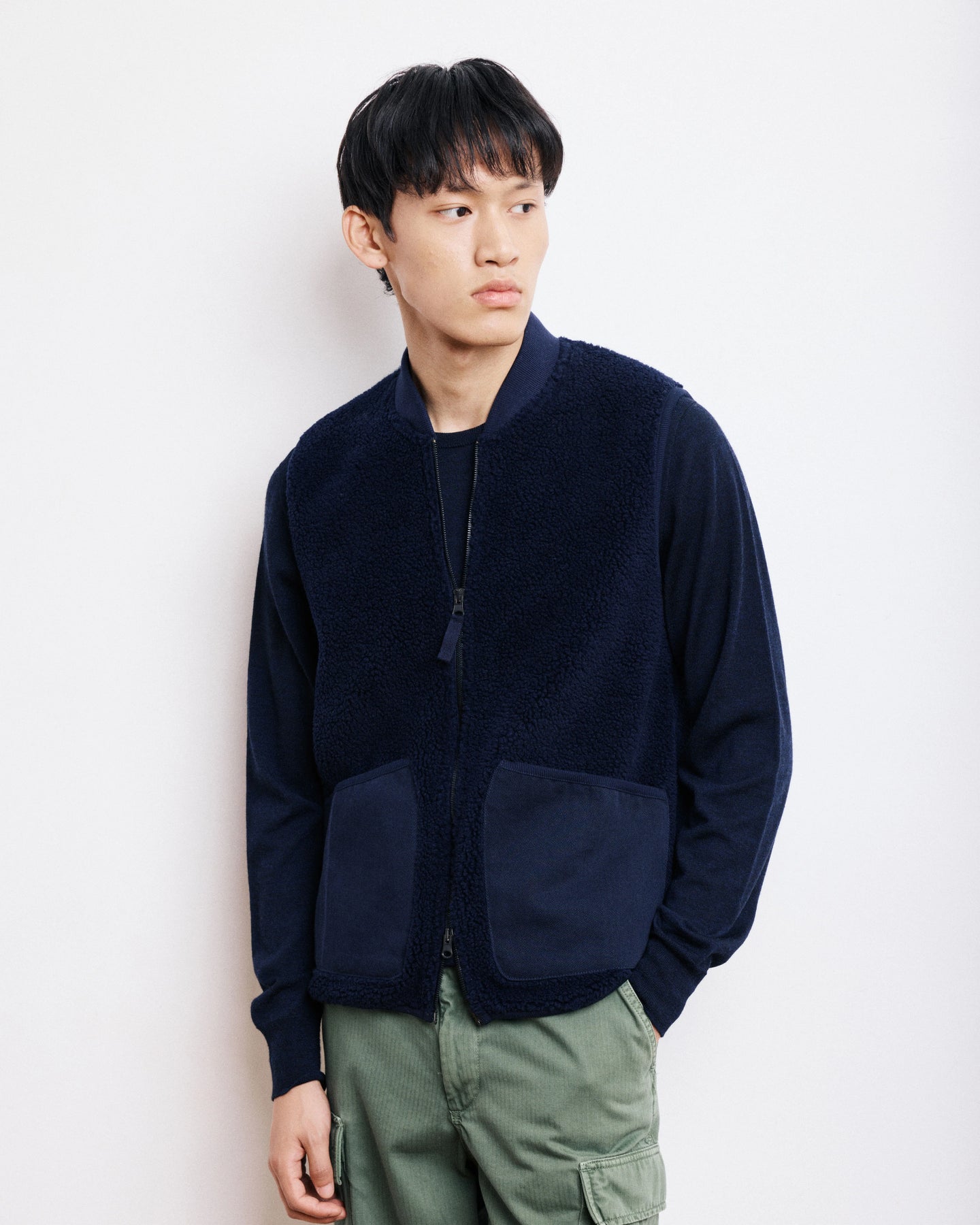 Hartford Gilet en Sherpa Bleu Marine