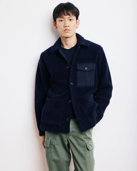 Hartford Veste Utility en Sherpa Bleu Marine