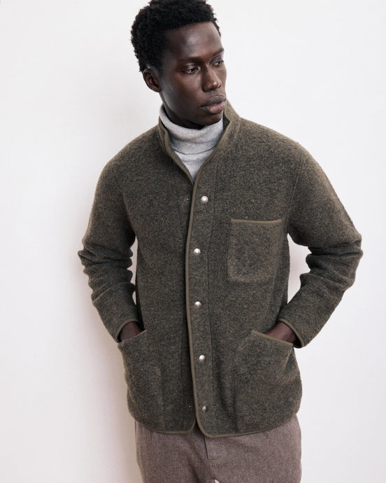 Hartford Veste Jock en Laine Vert Militaire