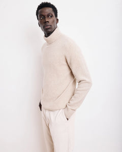 Hartford Pull Col Roulé en Laine Beige