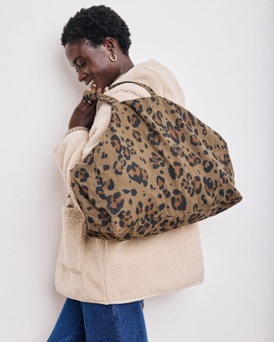 Hartford Sac Large en Coton Léopard Khaki