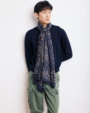 Charger l&#39;image dans la galerie, Hartford Echarpe Bandana en Laine Bleu Marine