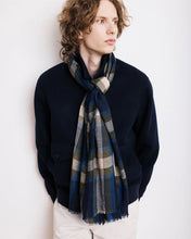 Charger l&#39;image dans la galerie, Hartford Echarpe en Laine Tartan Vert Bleu