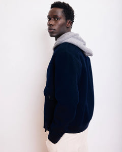 Hartford Blouson Doug en Laine Double Face Bleu Marine