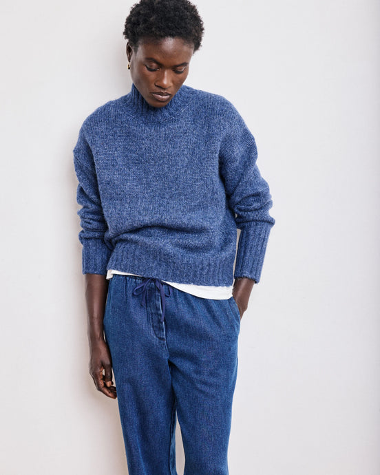 Hartford Pull Myac en Laine Alpaga Indigo