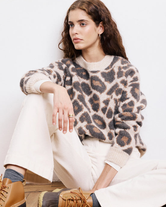 Hartford Pull Mali en Laine Alpaga Léopard