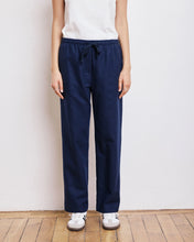 Charger l&#39;image dans la galerie, Hartford Pantalon Peyo en Flanelle de Laine Bleu Marine