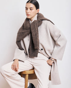 Hartford Manteau Vadim en Laine Naturel