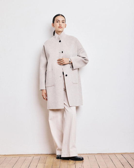 Hartford Manteau Vadim en Laine Naturel