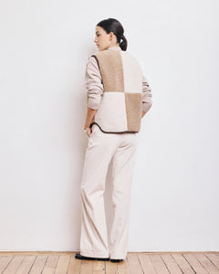 Hartford Gilet Veepie en Patchwork Beige Ecru