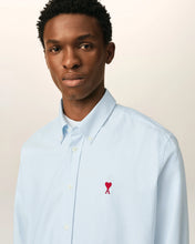 Charger l'image dans la galerie, AMI Chemise Ami de Coeur Rouge Oxford Rayé Bleu Ciel