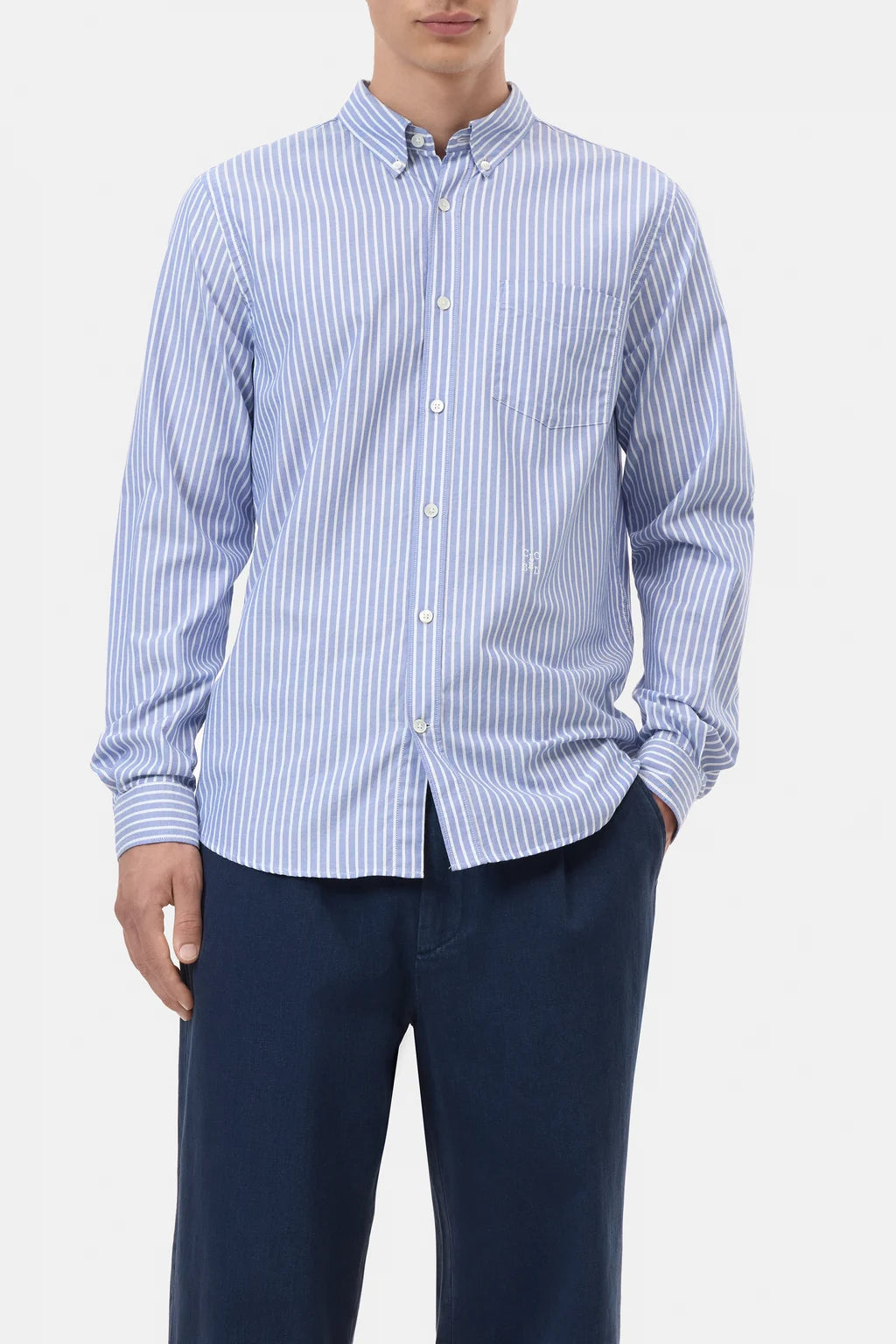 Closed Chemise Oxford Rayures Ocean Blue