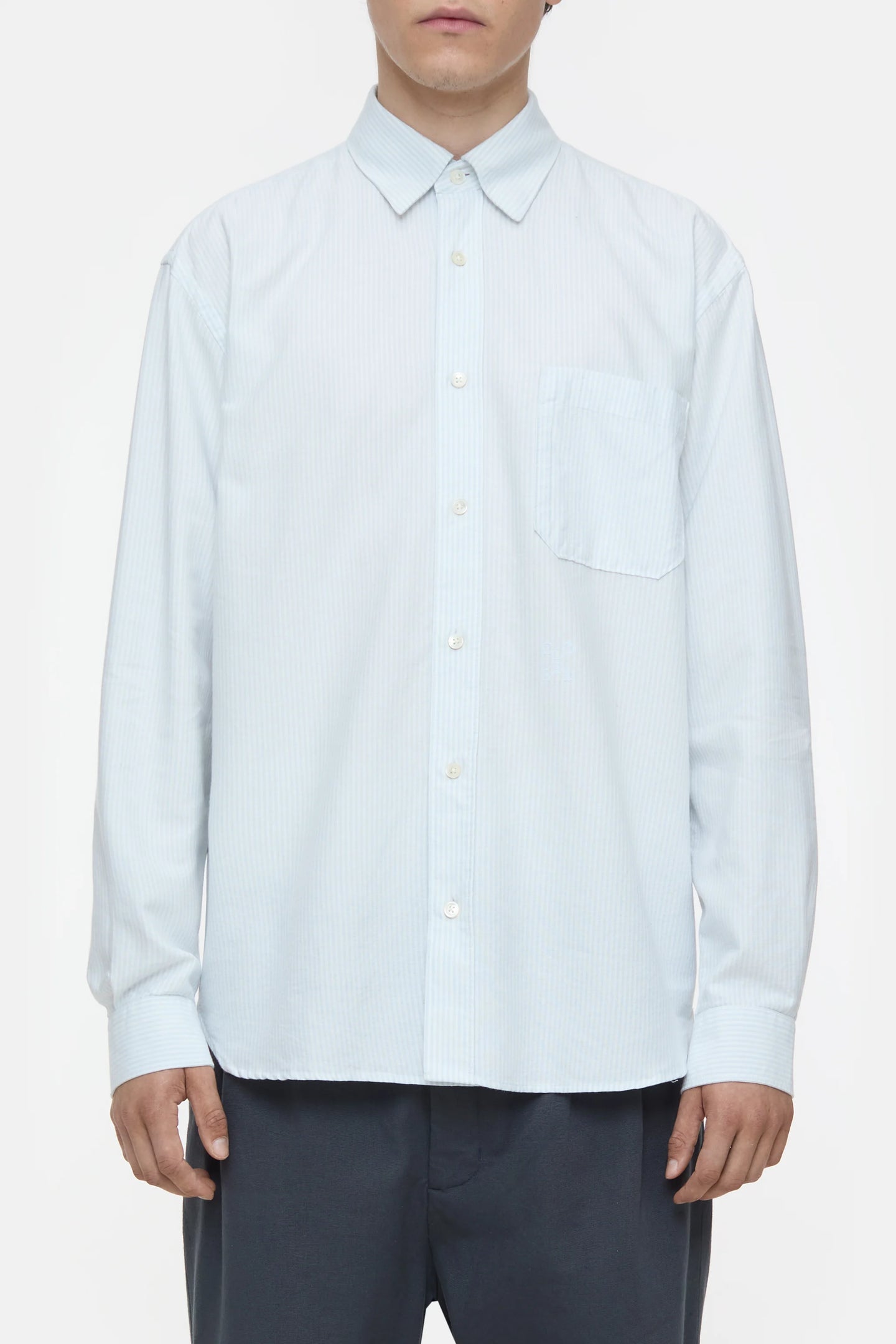 Closed Chemise Oxford à Rayures Light Sky Blue
