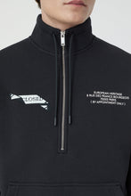 Charger l&#39;image dans la galerie, Closed Sweatshirt Demi Zip Logo Black