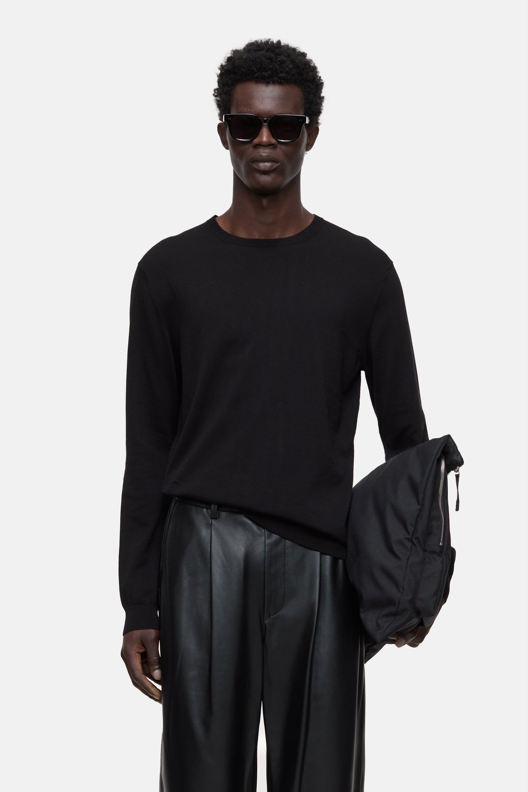 Closed Pull Jumper en Coton Black