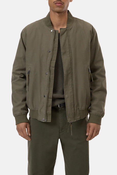Closed Bomber en Coton Forest Green