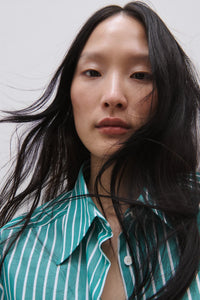 Closed Chemise Rayée en Coton Meadow Green