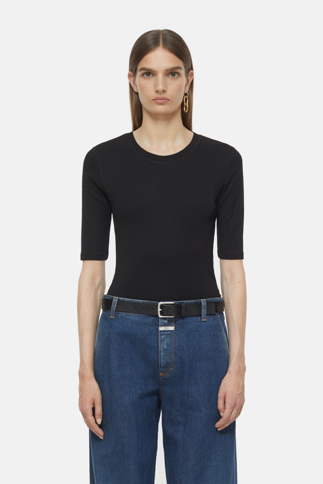 Closed T-shirt en Coton Modal Noir