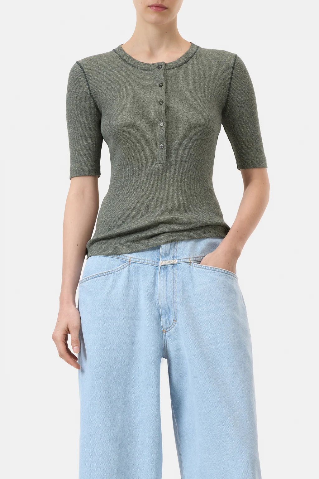 Closed T-shirt en Coton Forest Green